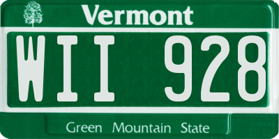 VT license plate WII928