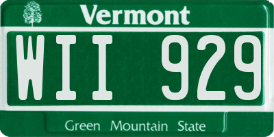 VT license plate WII929