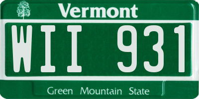 VT license plate WII931