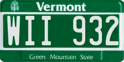 VT license plate WII932