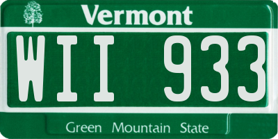 VT license plate WII933