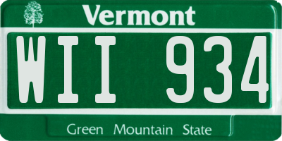 VT license plate WII934