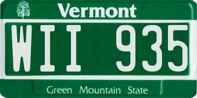 VT license plate WII935