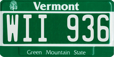 VT license plate WII936