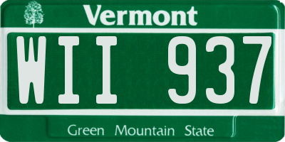 VT license plate WII937