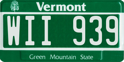 VT license plate WII939