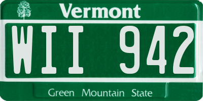 VT license plate WII942
