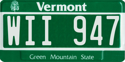 VT license plate WII947