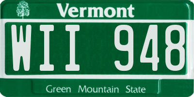 VT license plate WII948