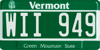VT license plate WII949