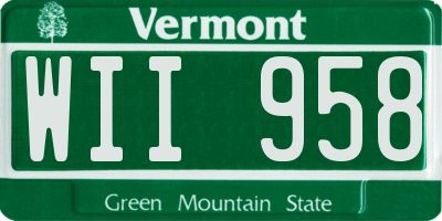 VT license plate WII958
