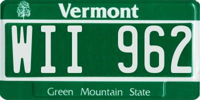 VT license plate WII962