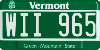 VT license plate WII965