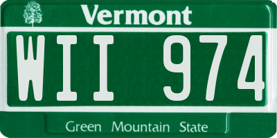 VT license plate WII974