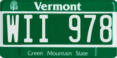 VT license plate WII978