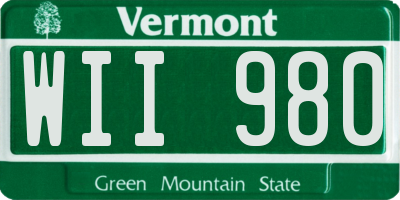 VT license plate WII980