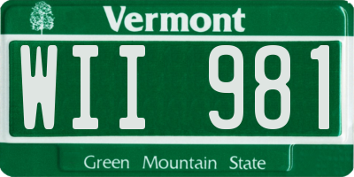 VT license plate WII981