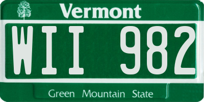 VT license plate WII982