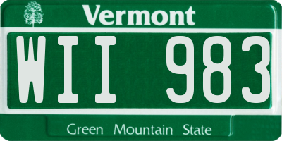 VT license plate WII983