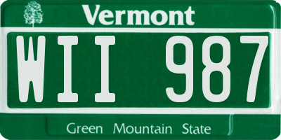 VT license plate WII987