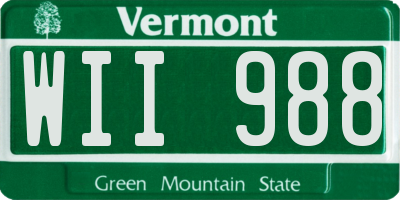 VT license plate WII988