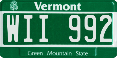VT license plate WII992