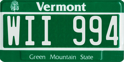 VT license plate WII994