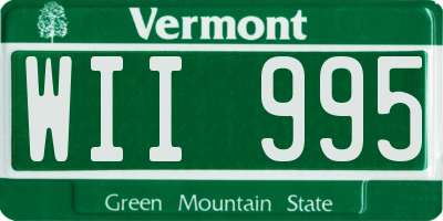 VT license plate WII995