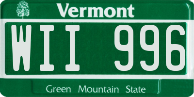 VT license plate WII996
