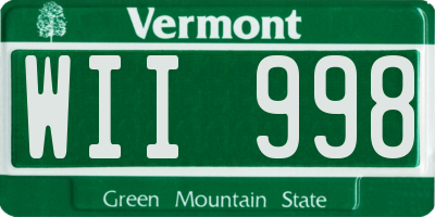 VT license plate WII998