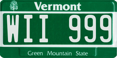 VT license plate WII999