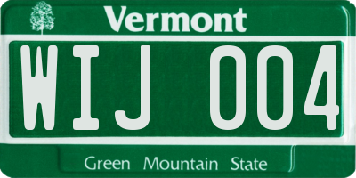 VT license plate WIJ004