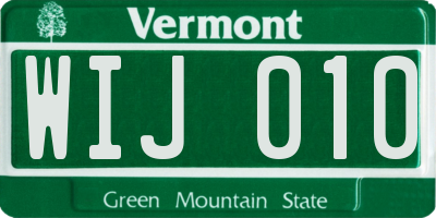 VT license plate WIJ010