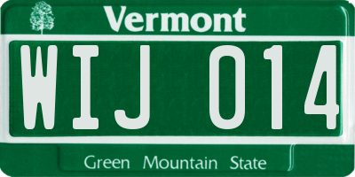 VT license plate WIJ014