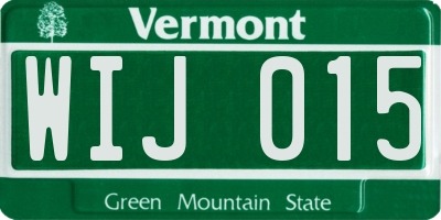 VT license plate WIJ015