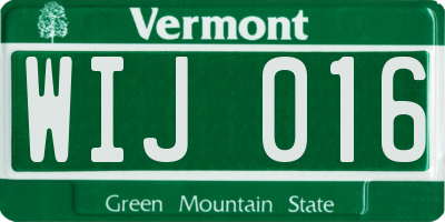 VT license plate WIJ016