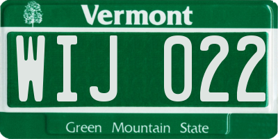 VT license plate WIJ022