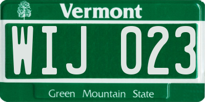 VT license plate WIJ023