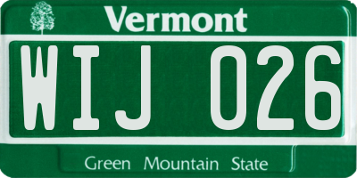 VT license plate WIJ026