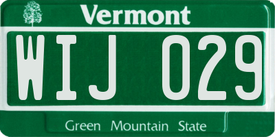 VT license plate WIJ029