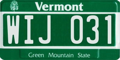VT license plate WIJ031