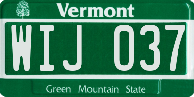 VT license plate WIJ037
