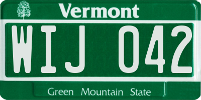 VT license plate WIJ042