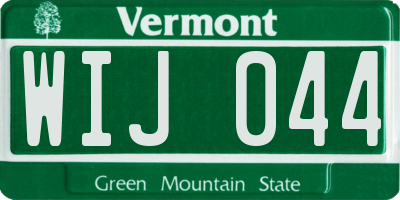 VT license plate WIJ044