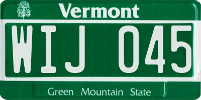 VT license plate WIJ045