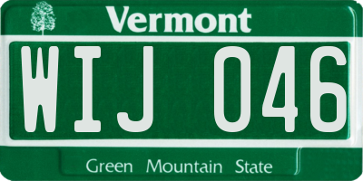 VT license plate WIJ046