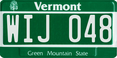 VT license plate WIJ048