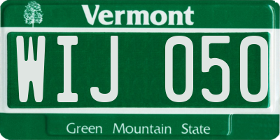 VT license plate WIJ050
