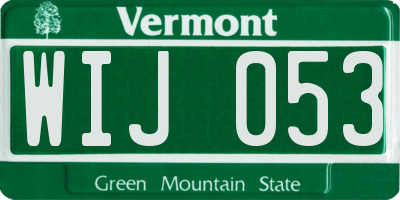 VT license plate WIJ053