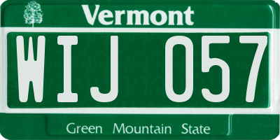 VT license plate WIJ057